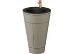 Duravit Starck 1,c-bonded Set S19514O04920010 Griff Bronze, Keramik Schwarz Matt, Innenbeleuchtung, bodenstehend Stein Grau Seidenmatt, 864 x 560 x 605 mm