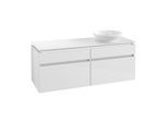 Villeroy & Boch Legato Waschtischunterschrank B590L0DH 140x55x50cm, mit LED-Beleuchtung, Glossy White