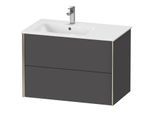 Duravit XViu Waschtisch-Unterschrank XV41580B149 81x48x56cm, 2 Schubkästen, Becken links, champagner matt, graphit matt