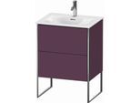 Duravit XSquare Waschtisch-Unterschrank XS452209494 61x84x47,8cm, Aubergine seidenmatt, 2 Auszüge