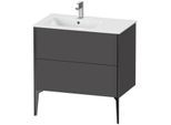 Duravit XViu Waschtisch-Unterschrank XV44860B249 81x48x59,4cm, 2 Auszüge, Becken links, schwarz matt, graphit matt