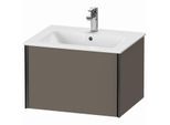 Duravit XViu Waschtisch-Unterschrank XV40250B290 61 x 40 x 48 cm, flannel grey seidenmatt, 1 Auszug, wandhängend, schwarz matt