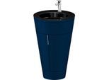 Duravit Starck 1,c-bonded Set S19515O10980000 Griff Chrom, Keramik Schwarz Matt, bodenstehend, Nachtblau Seidenmatt, 864 x 560 x 605 mm