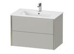 Duravit XViu Waschtisch-Unterschrank XV41260B107 81 x 56 x 48 cm, betongrau matt, 2 Schubkästen, wandhängend, champagner matt