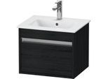 Duravit Ketho Waschtisch-Unterschrank KT640401616 50x41,2x41cm, 1 Auszug, wandhängend, Eiche schwarz