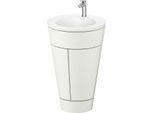 Duravit Starck 1,c-bonded Set S19512O70390000 Griff Edelstahl, Keramik Weiß Matt, bodenstehend, Nordic Weiß Seidenmatt, 864 x 560 x 605 mm