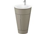 Duravit Starck 1,c-bonded Set S19512O70920010 Griff Edelstahl, Keramik Weiß Matt, Innenbeleuchtung, bodenstehend, Stein Grau Seidenmatt, 864 x 560 x 605 mm