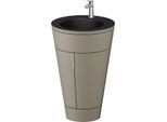 Duravit Starck 1,c-bonded Set S19514O70920010 Griff Edelstahl, Keramik Schwarz Matt, Innenbeleuchtung, bodenstehend, Stein Grau Seidenmatt, 864 x 560 x 605 mm
