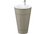 Duravit Starck 1,c-bonded Set S19512O10920010 Griff Chrom, Keramik Weiß Matt, Innenbeleuchtung, bodenstehend, Stein Grau Seidenmatt, 864 x 560 x 605 mm
