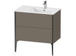 Duravit XViu Waschtisch-Unterschrank XV44870B290 81x48x59,4cm, 2 Auszüge, Becken rechts, schwarz matt, flannel grey seidenmatt