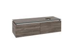 Villeroy und Boch Legato Waschtischunterschrank B589L0RK 140x38x50cm, Waschtisch rechts, mit LED-Beleuchtung, Stone Oak