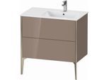 Duravit XViu Waschtisch-Unterschrank XV44870B186 81x48x59,4cm, 2 Auszüge, Becken rechts, champagner matt, cappucino hochglanz