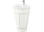 Duravit Starck 1,c-bonded Set S19512O70360000 Griff Edelstahl, Keramik Weiß Matt, bodenstehend Weiß Seidenmatt, 864 x 560 x 605 mm