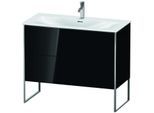 Duravit XSquare Waschtisch-Unterschrank XS452504040 101x84x47,8cm, schwarz hochglanz, 2 Auszüge