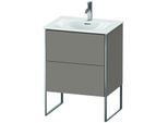 Duravit XSquare Waschtisch-Unterschrank XS452204343 61x84x47,8cm, Basalt matt, 2 Auszüge