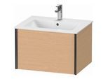 Duravit XViu Waschtisch-Unterschrank XV40250B212 61 x 40 x 48 cm, eiche gebürstet, 1 Auszug, wandhängend, schwarz matt