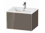 Duravit XViu Waschtisch-Unterschrank XV40250B189 61 x 40 x 48 cm, flannel grey hochglanz, 1 Auszug, wandhängend, champagner matt