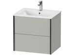 Duravit XViu Waschtisch-Unterschrank XV41250B207 61 x 56 x 48 cm, betongrau matt, 2 Schubkästen, wandhängend, schwarz matt