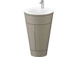 Duravit Starck 1,c-bonded Set S19513O70920010 Griff Edelstahl, Keramik Weiß Matt, Innenbeleuchtung, bodenstehend Stein Grau Seidenmatt, 864 x 560 x 605 mm