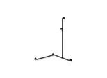 Hewi System 900 Duschhandlauf 900.35M33360CV 1250 x 765 x 765 mm, Ausführung links, schwarz tiefmatt
