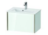 Duravit XViu Waschtisch-Unterschrank XV40780B185 61 x 40 x 39 cm, weiß hochglanz, 1 Auszug, wandhängend, champagner matt