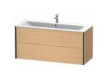 Duravit XViu Waschtisch-Unterschrank XV41280B212 121 x 56 x 48 cm, eiche gebürstet, 2 Schubkästen, wandhängend, schwarz matt