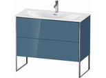 Duravit XSquare Waschtisch-Unterschrank XS452504747 101x84x47,8cm, Stone Blue hochglanz, 2 Auszüge