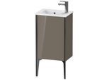 Duravit XViu Waschtisch-Unterschrank XV4480RB289 41x29x59,4cm, stehend, schwarz matt, Anschlag rechts, flannel grey hochglanz