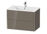 Duravit XViu Waschtisch-Unterschrank XV41260B189 81 x 56 x 48 cm, flannel grey hochglanz, 2 Schubkästen, wandhängend, champagner matt