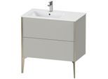 Duravit XViu Waschtisch-Unterschrank XV44860B107 81x48x59,4cm, 2 Auszüge, Becken links, champagner matt, betongrau matt
