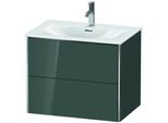 Duravit XSquare Waschtisch-Unterschrank XS432303838 71x56x47,8cm, Dolomiti Grey hochglanz, 2 Schubkästen