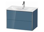 Duravit XSquare Waschtisch-Unterschrank XS432404747 81x56x47,8cm, Stone Blue hochglanz, 2 Schubkästen
