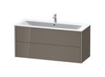 Duravit XViu Waschtisch-Unterschrank XV41280B189 121 x 56 x 48 cm, flannel grey hochglanz, 2 Schubkästen, wandhängend, champagner matt