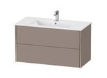 Duravit XViu Waschtisch-Unterschrank XV41270B143 101 x 56 x 48 cm, basalt matt, 2 Schubkästen, wandhängend, champagner matt