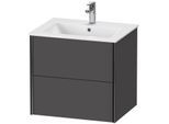 Duravit XViu Waschtisch-Unterschrank XV41250B249 61 x 56 x 48 cm, graphit matt, 2 Schubkästen, wandhängend, schwarz matt