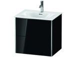 Duravit XSquare Waschtisch-Unterschrank XS432204040 61x56x47,8cm, schwarz hochglanz, 2 Schubkästen