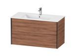 Duravit XViu Waschtisch-Unterschrank XV41270B279 101 x 56 x 48 cm, nussbaum natur, 2 Schubkästen, wandhängend, schwarz matt