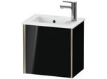 Duravit XViu Waschtisch-Unterschrank XV4024RB140 41x29x40cm, wandhängend, champagner matt, Anschlag rechts, schwarz hochglanz