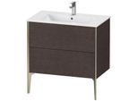 Duravit XViu Waschtisch-Unterschrank XV44820B172 81 x 59,4 x 48 cm, eiche dunkel gebürstet, 2 Auszüge, stehend, champagner matt
