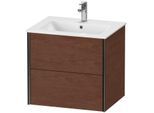 Duravit XViu Waschtisch-Unterschrank XV41250B213 61 x 56 x 48 cm, amerikanischer nussbaum, 2 Schubkästen, wandhängend, schwarz matt