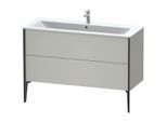Duravit XViu Waschtisch-Unterschrank XV44840B207 121 x 59,4 x 48 cm, betongrau matt, 2 Auszüge, stehend, schwarz matt