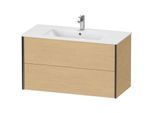 Duravit XViu Waschtisch-Unterschrank XV41270B230 101 x 56 x 48 cm, Eiche natur, 2 Schubkästen, wandhängend, schwarz matt