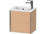 Duravit XViu Waschtisch-Unterschrank XV4024RB112 41x29x40cm, wandhängend, champagner matt, Anschlag rechts, eiche gebürstet