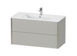 Duravit XViu Waschtisch-Unterschrank XV41270B107 101 x 56 x 48 cm, betongrau matt, 2 Schubkästen, wandhängend, champagner matt