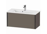 Duravit XViu Waschtisch-Unterschrank XV40790B290 81 x 40 x 39 cm, flannel grey seidenmatt, 1 Auszug, wandhängend, schwarz matt