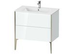 Duravit XViu Waschtisch-Unterschrank XV44820B185 81 x 59,4 x 48 cm, weiß hochglanz, 2 Auszüge, stehend, champagner matt