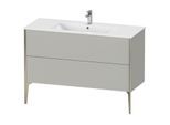 Duravit XViu Waschtisch-Unterschrank XV44840B107 121 x 59,4 x 48 cm, betongrau matt, 2 Auszüge, stehend, champagner matt