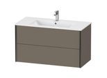 Duravit XViu Waschtisch-Unterschrank XV41270B290 101 x 56 x 48 cm, flannel grey seidenmatt, 2 Schubkästen, wandhängend, schwarz matt