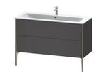 Duravit XViu Waschtisch-Unterschrank XV44840B149 121 x 59,4 x 48 cm, graphit matt, 2 Auszüge, stehend, champagner matt