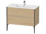 Duravit XViu Waschtisch-Unterschrank XV44830B271 101 x 59,4 x 48 cm, mediterrane eiche, 2 Auszüge, stehend, schwarz matt